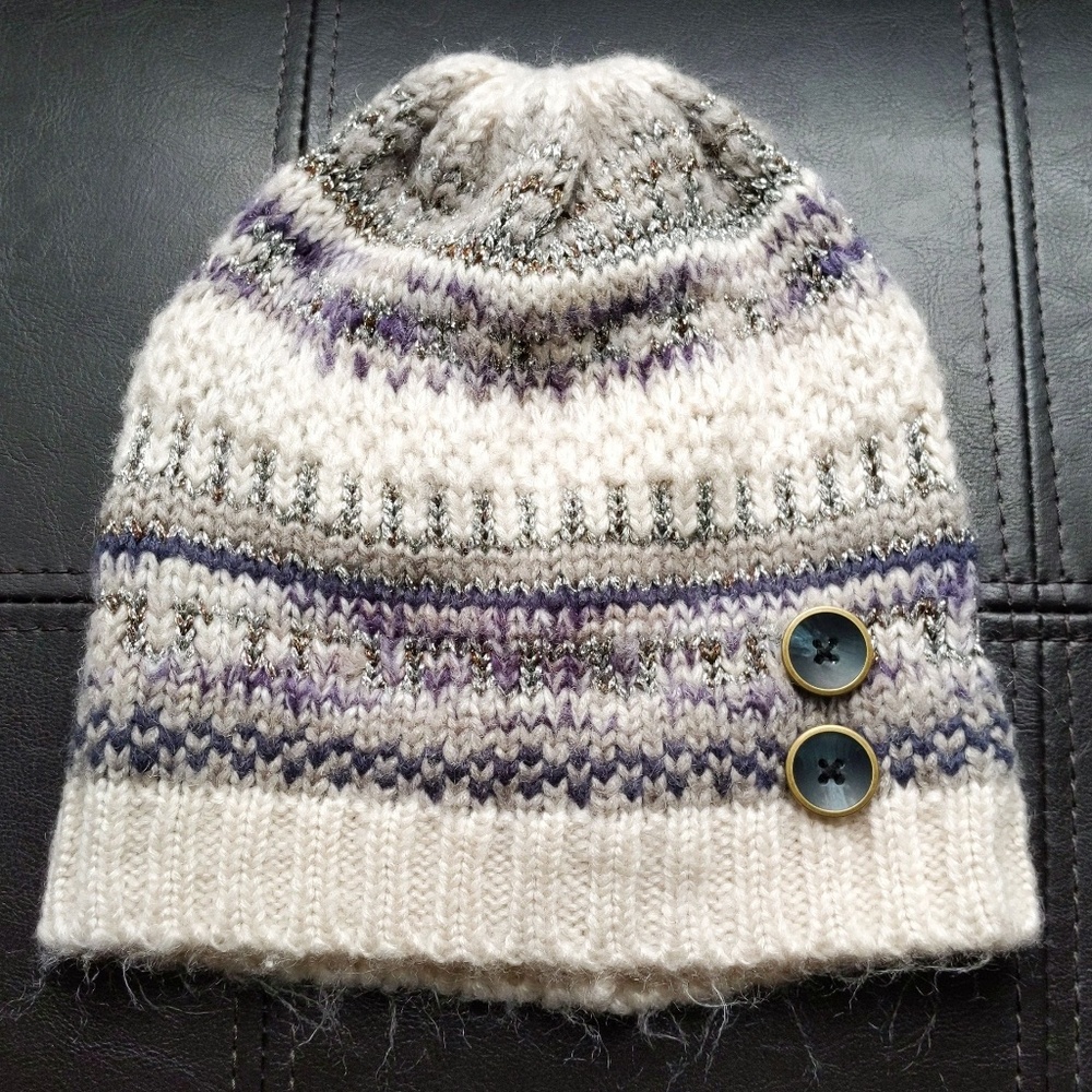 Simply Noelle beanie with sparkly silver details
